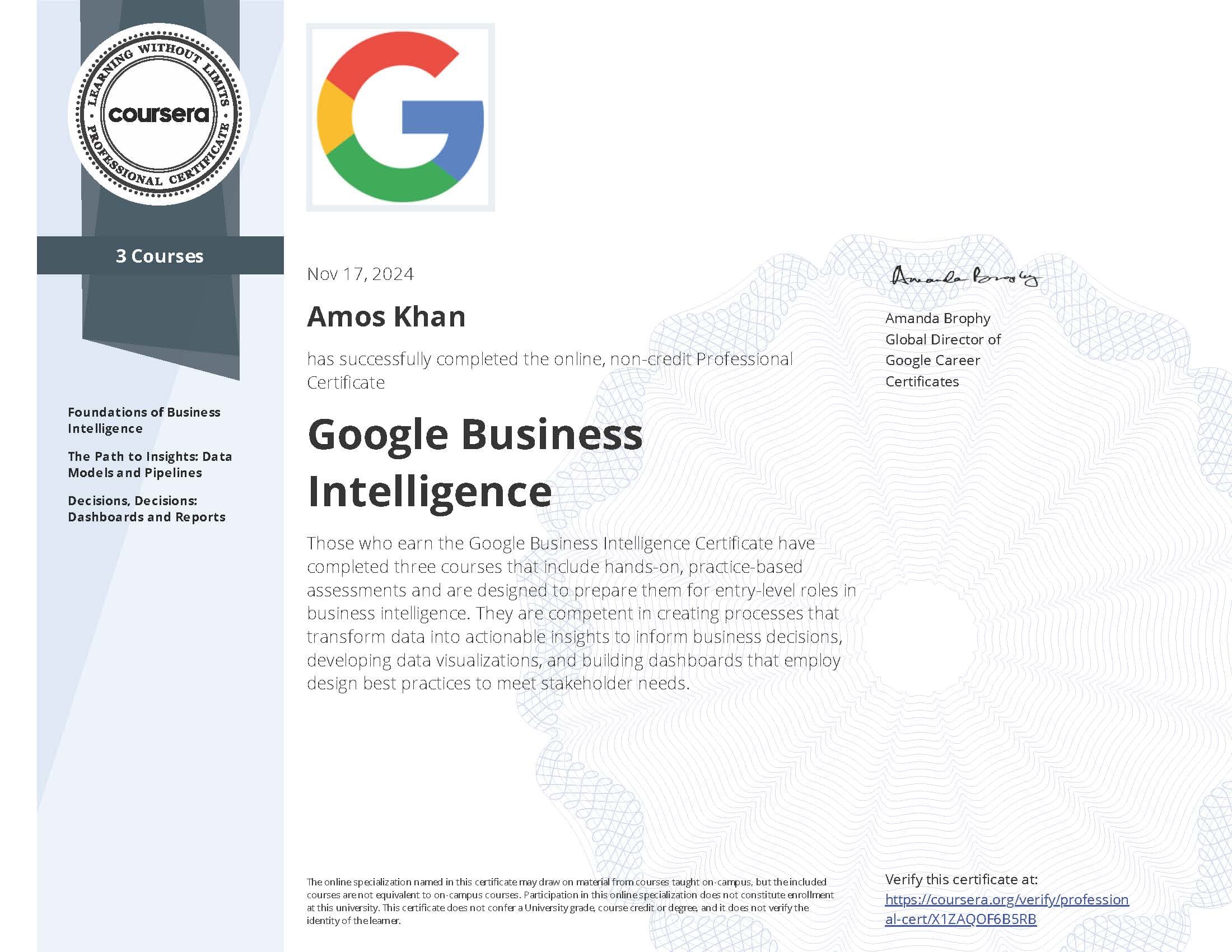 Google Business Intelligence
